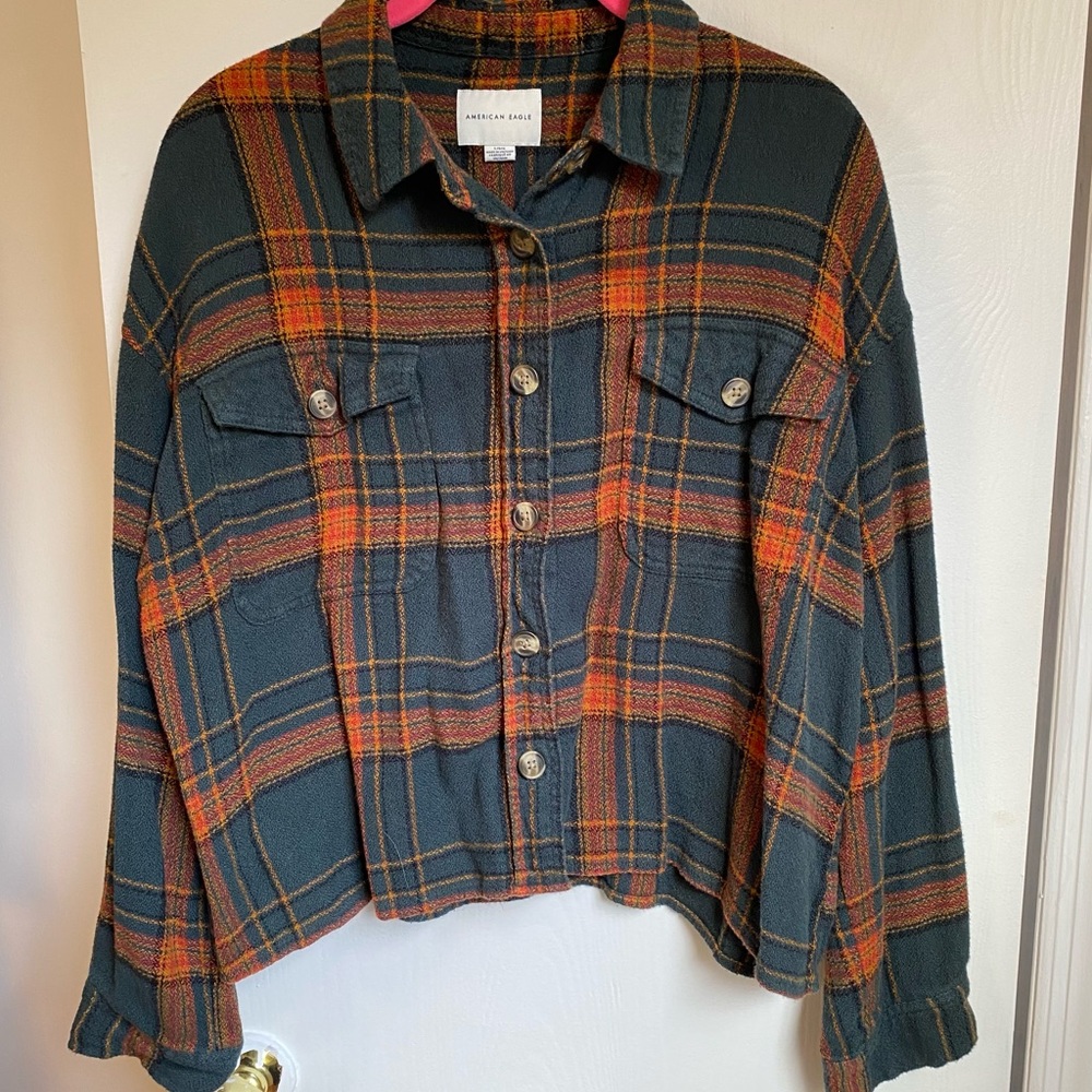 American Eagle Cropped Flannel